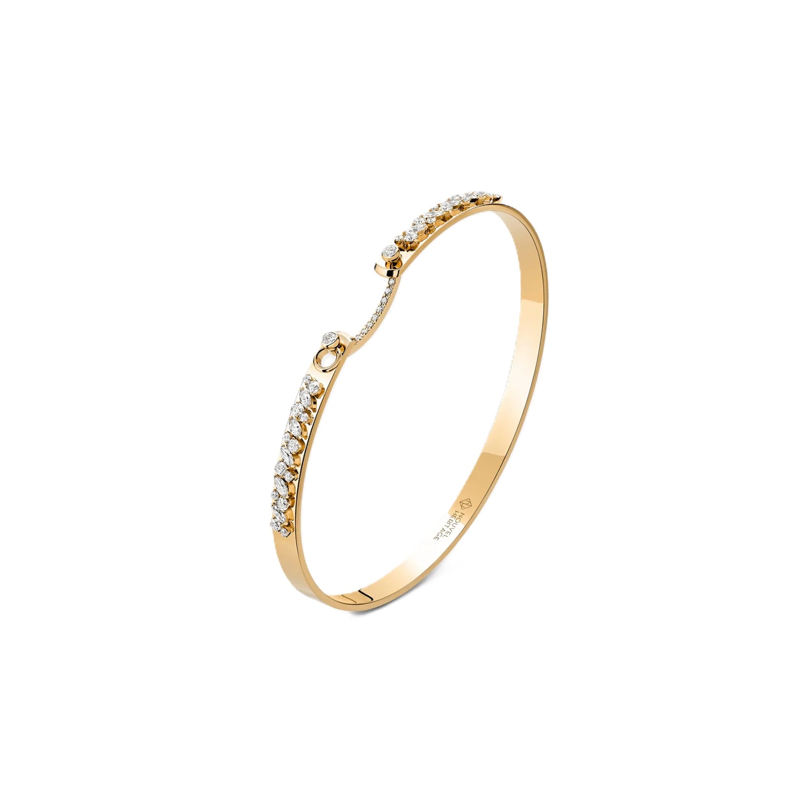 Nouvel Heritage 18K Yellow Gold Under The Stars Mood 0.76cttw Diamond Bangle - Size Small