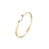 Nouvel Heritage 18K Yellow Gold Cocktail Time Mood 0.23cttw Diamond Bangle - Size Large