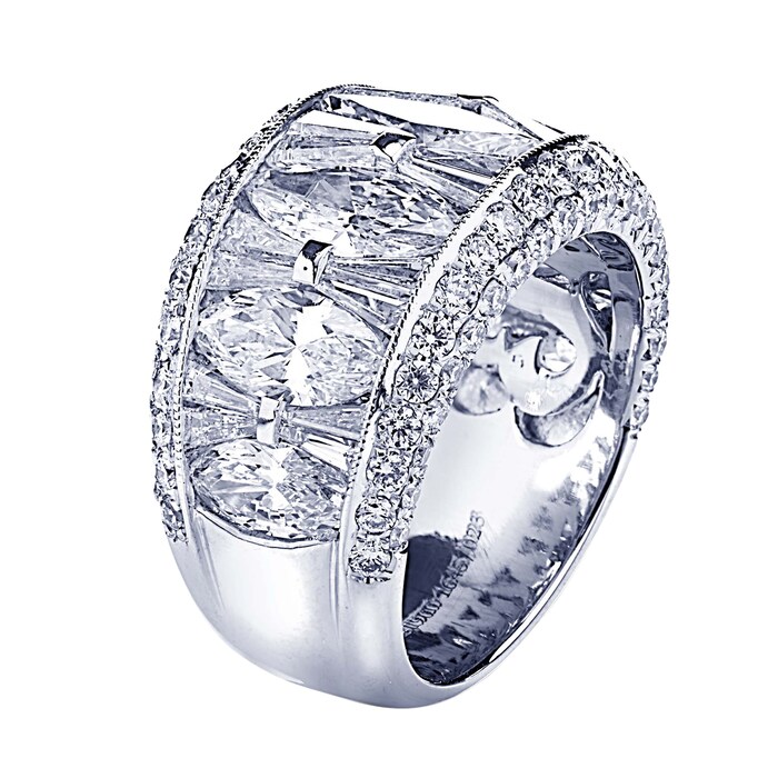 JB Star Platinum 5.68cttw Mixed Cut Diamond Band - Ring Size 6.5