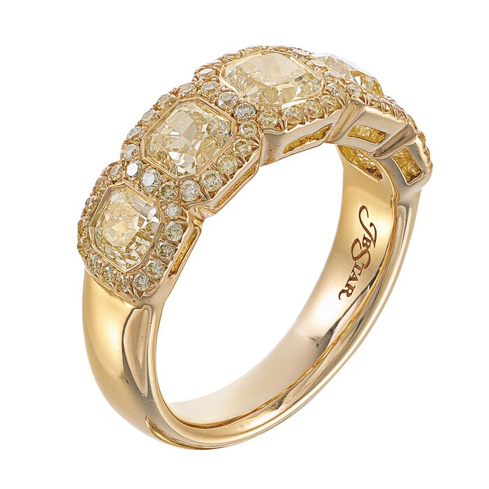 JB Star 18k Yellow Gold 2.36cttw Yellow Diamond Band Size 6.5