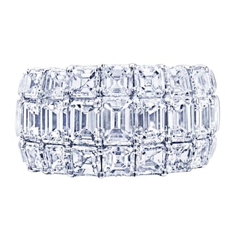 JB Star Platinum 6.55cttw Emerald & Princess Cut Engagement Ring -Ring Size 6.5 JB Star Platinum 6.55cttw Emerald & Princess Cut Engagement Ring -Ring Size 6.5