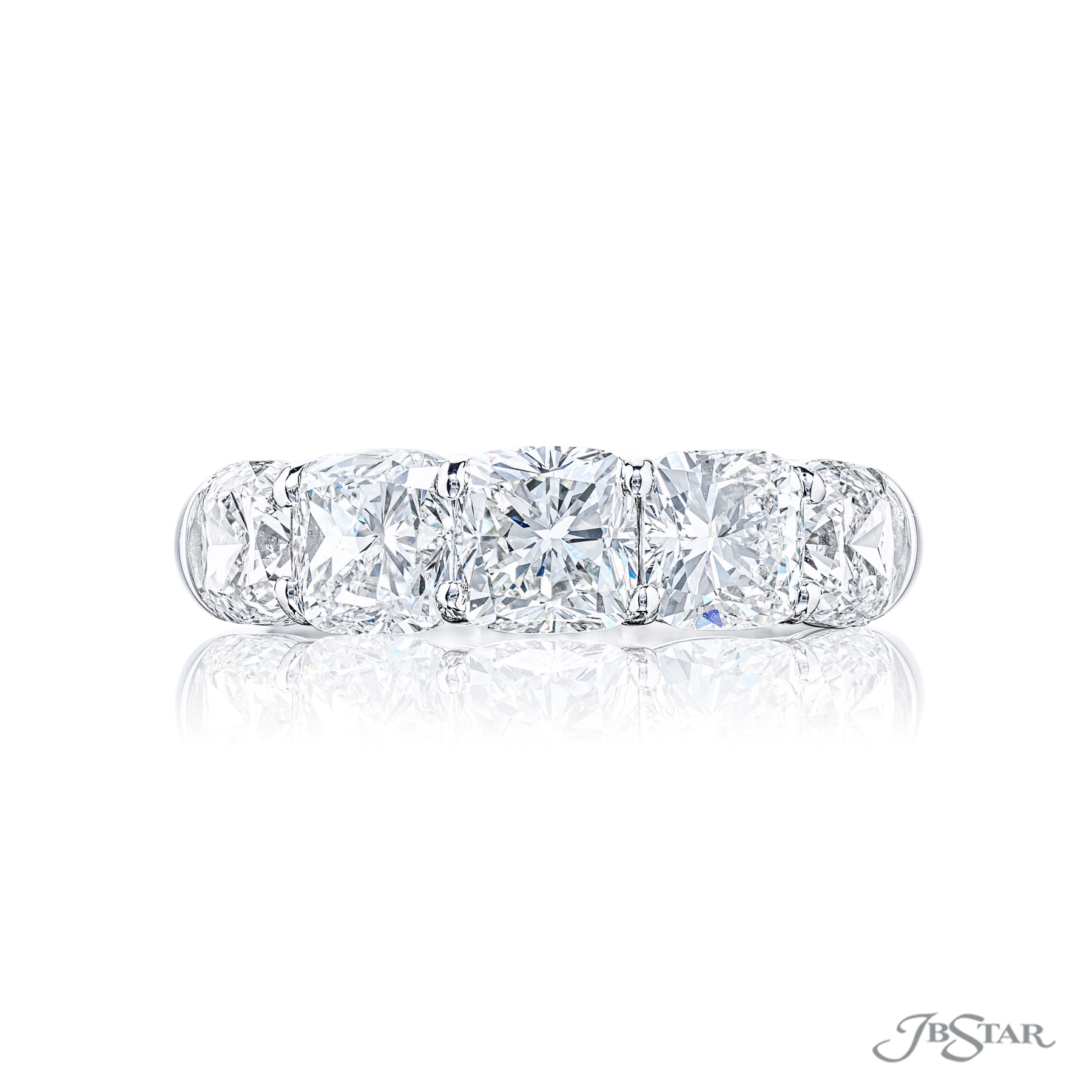 JB Star Platinum 3.40cttw 5 Stone Diamond Band -Ring Size 6.5 JB Star Platinum 3.40cttw 5 Stone Diamond Band -Ring Size 6.5