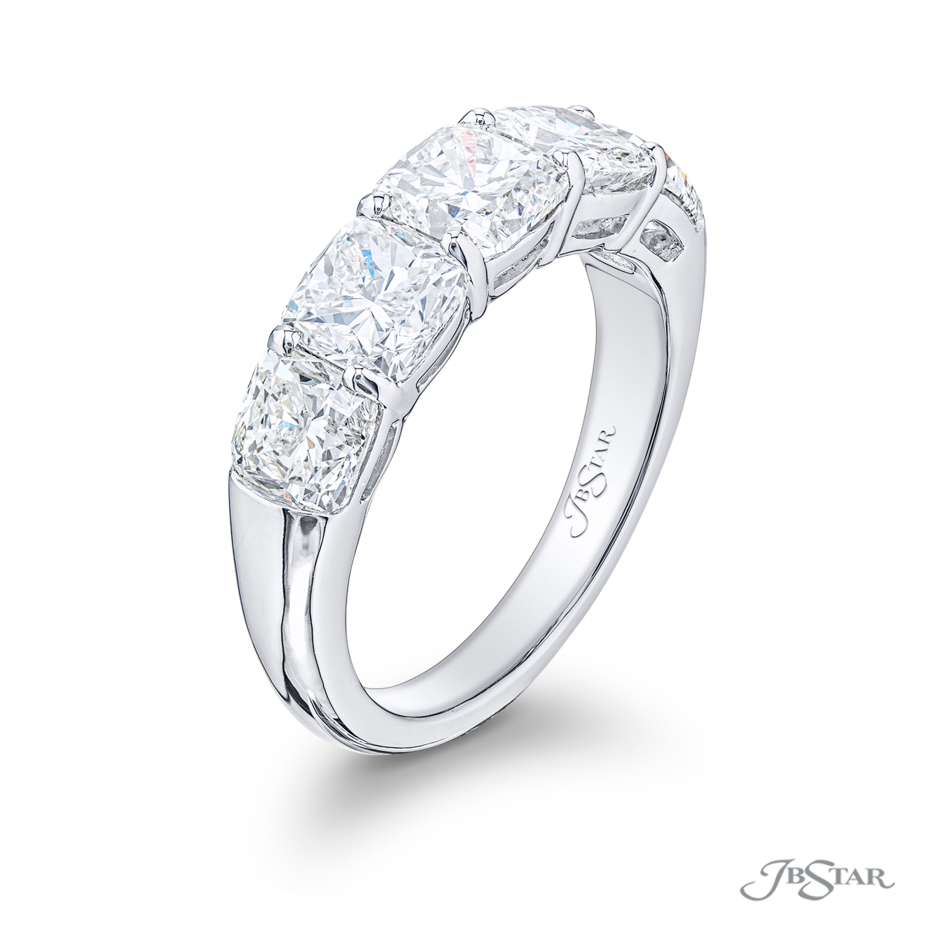 JB Star Platinum 3.40cttw 5 Stone Diamond Band -Ring Size 6.5 JB Star Platinum 3.40cttw 5 Stone Diamond Band -Ring Size 6.5