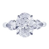JB Star Platinum 4.73cttw Oval Cut Engagement Ring -Ring Size 6.5
