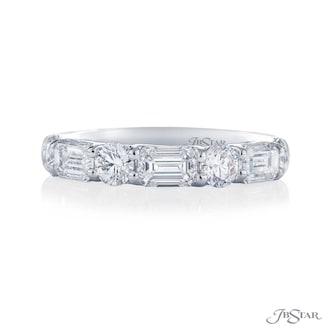 JB Star Platinum 2.5cttw Round & Emerald Cut Diamond Band -Ring Size 6.5 JB Star Platinum 2.5cttw Round & Emerald Cut Diamond Band -Ring Size 6.5