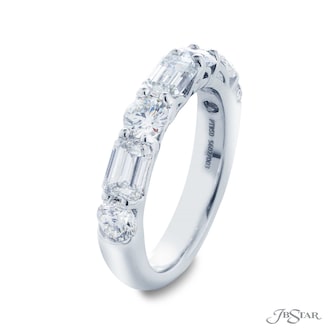 JB Star Platinum 2.5cttw Round & Emerald Cut Diamond Band -Ring Size 6.5 JB Star Platinum 2.5cttw Round & Emerald Cut Diamond Band -Ring Size 6.5