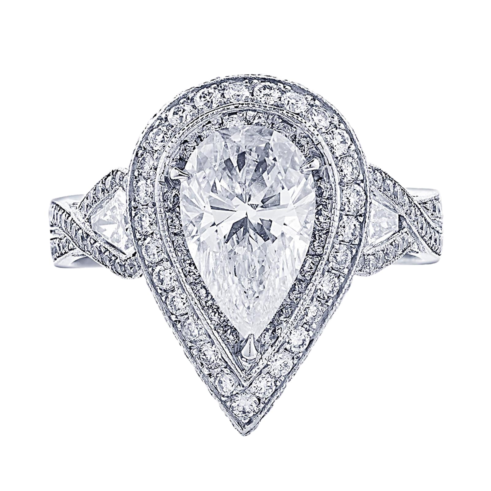 JB Star Platinum 2.87cttw Pear Cut Halo Engagement Ring Size 6.5 JB Star Platinum 2.87cttw Pear Cut Halo Engagement Ring Size 6.5