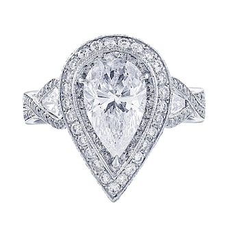 JB Star Platinum 2.87cttw Pear Cut Halo Engagement Ring Size 6.5 JB Star Platinum 2.87cttw Pear Cut Halo Engagement Ring Size 6.5
