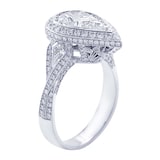 JB Star Platinum 2.87cttw Pear Cut Halo Engagement Ring -Ring Size 6.5