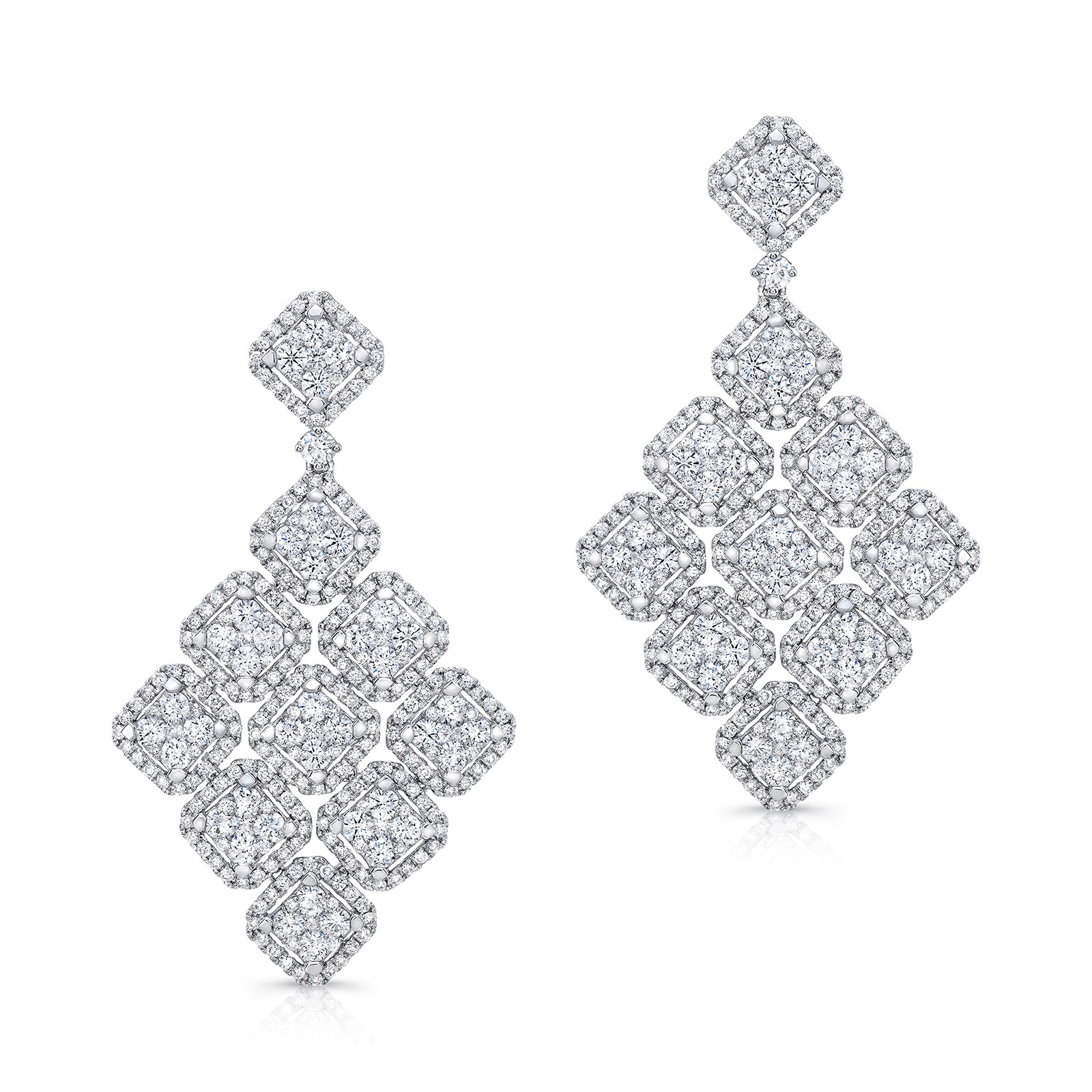 Uneek 18k White Gold 6.30cttw Diamond Diamond Drop Earrings