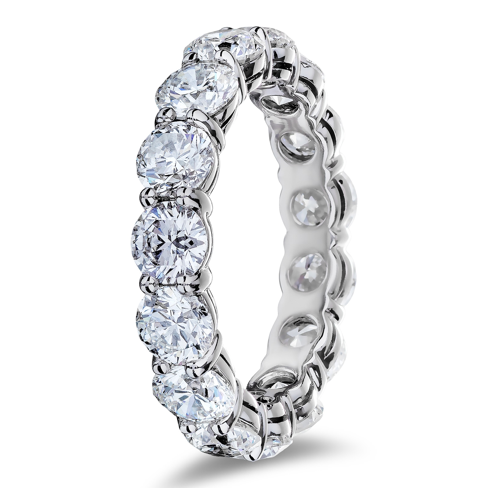 Mayors 18k White Gold 5.40cttw Diamond Full Eternity Band - Size 6.75