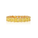 Mayors 18k Yellow Gold 5.31cttw Radiant Cut Yellow Diamond Full Eternity Band