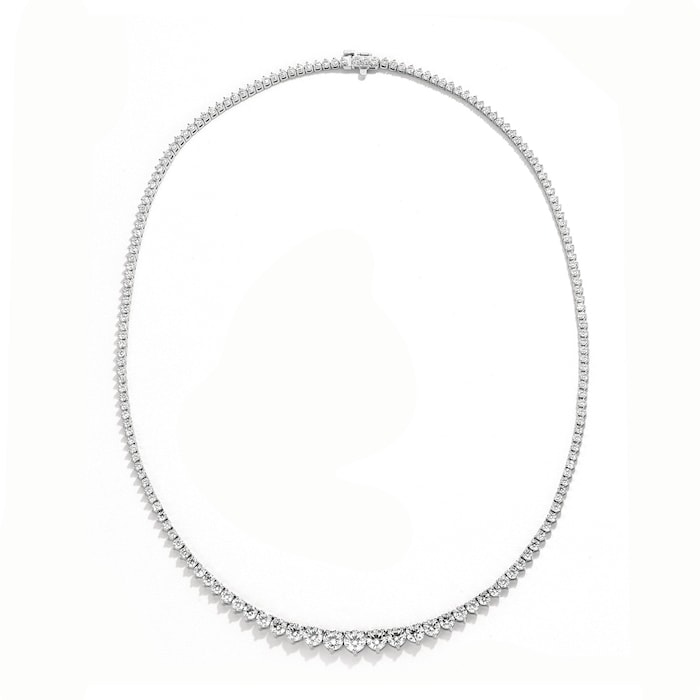 Mayors 18k White Gold 10.17cttw Diamond Graduated Necklace - 17 Inch