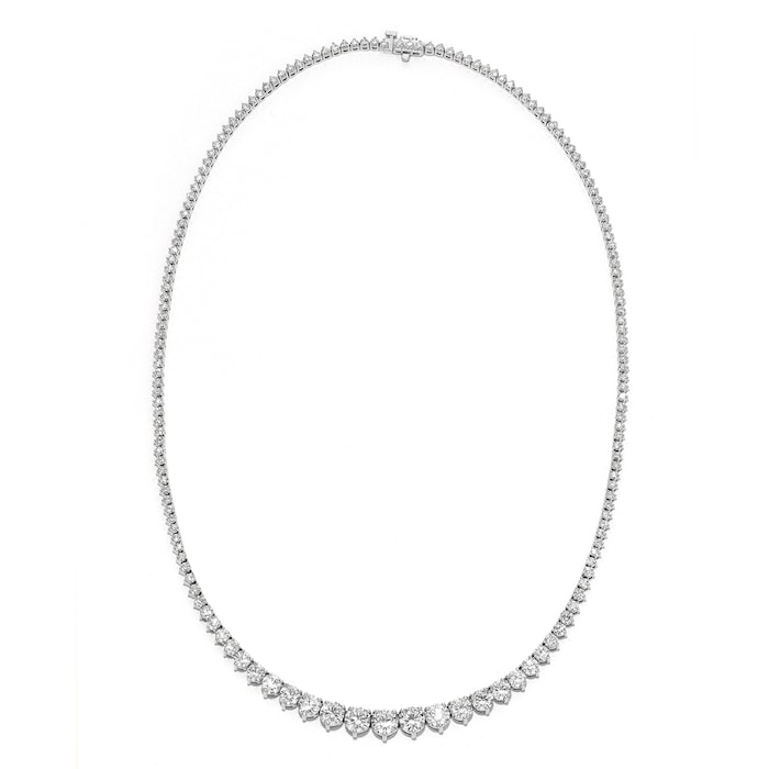 Mayors 18k White Gold 12.20cttw Diamond Graduated Necklace - 17 Inch