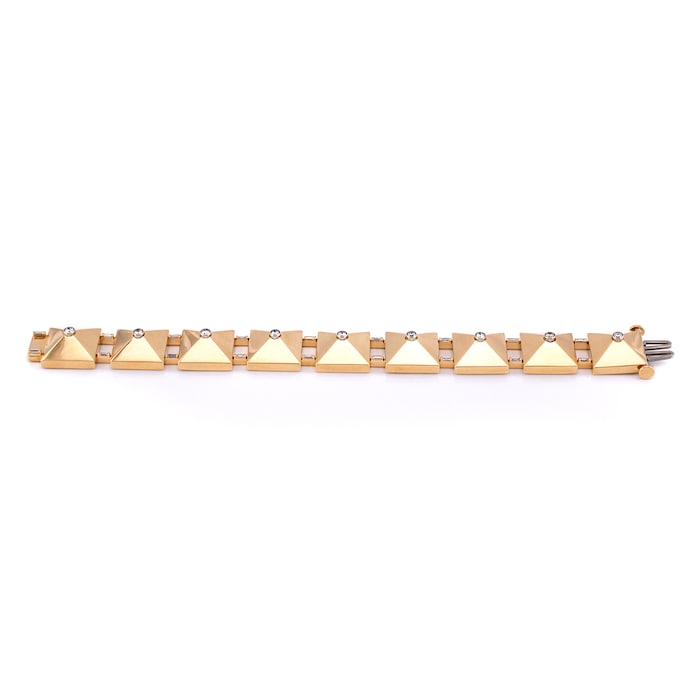 Betteridge 18k Yellow Gold and 1.80cttw Diamond Pyramid Link Bracelet