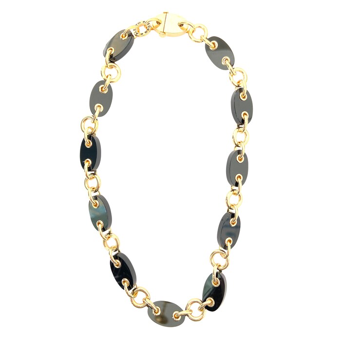 Betteridge 18k Yellow Gold and Black Onyx Marine Necklace