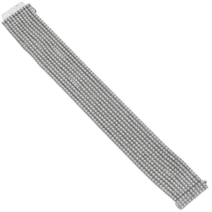 Betteridge 18k White Gold 16.23cttw Diamond Wide Ten-Row Bracelet