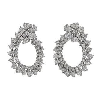 Betteridge 18 White Gold 6.44cttw Diamond Flexible Curved Earrings