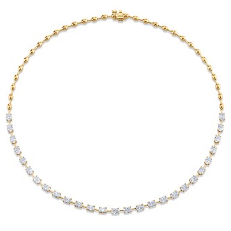 Betteridge 18k Yellow Gold 6.99cttw Oval Cut Diamond Necklace 16"