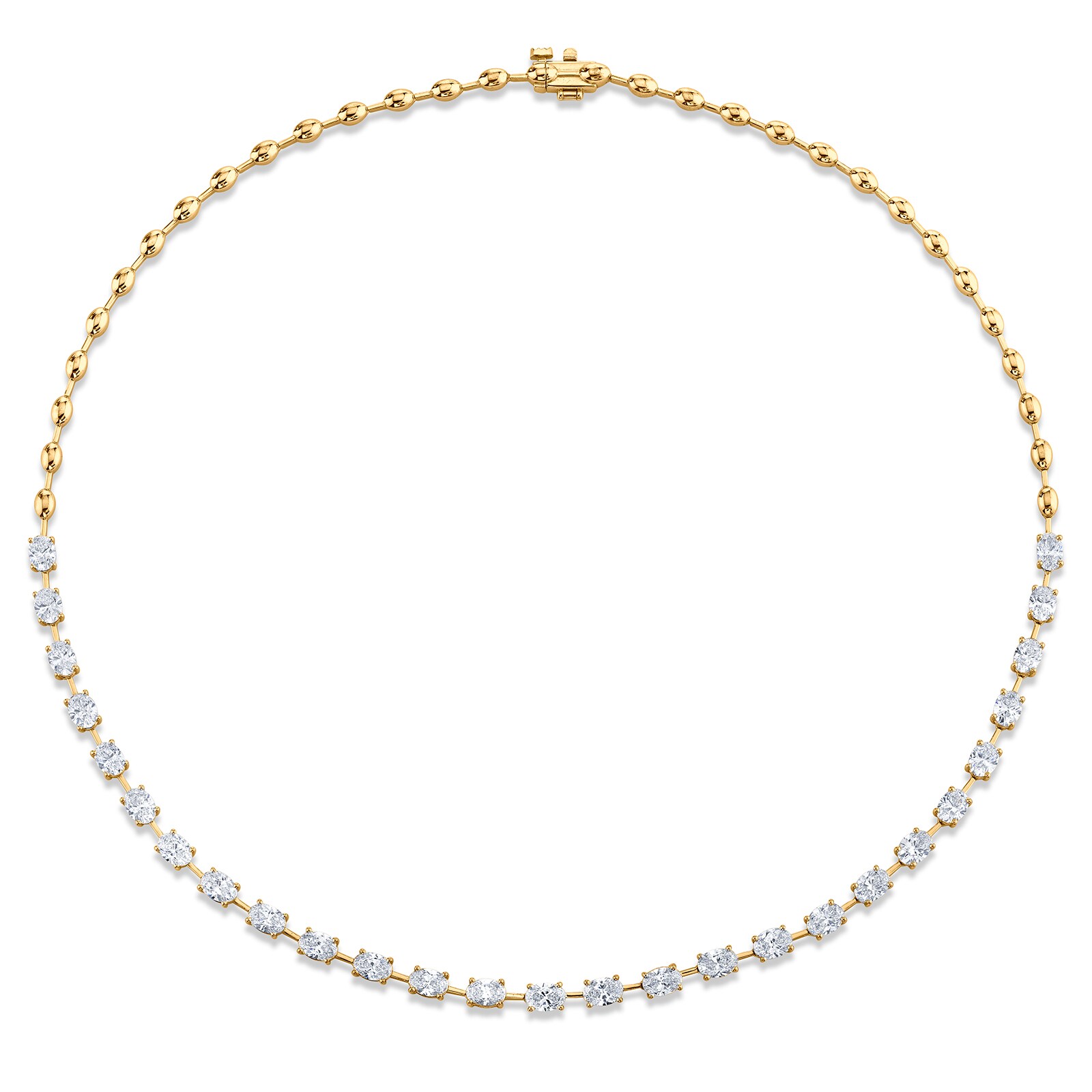 Betteridge 18k Yellow Gold 6.99cttw Oval Cut Diamond Necklace 16"