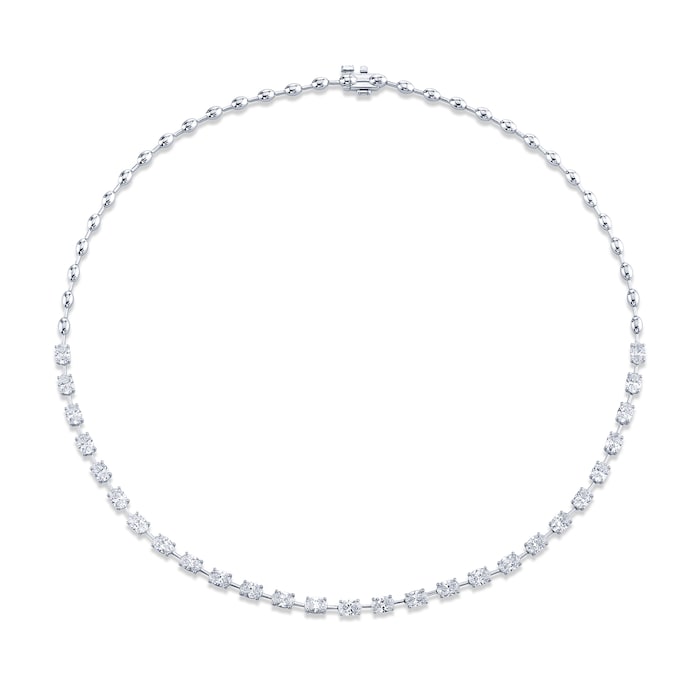 Betteridge 18k White Gold 6.77cttw Oval Cut Diamond Necklace 16"