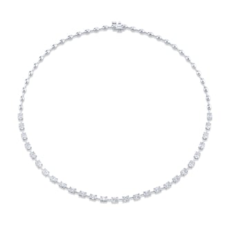 Betteridge 18k White Gold 6.77cttw Oval Cut Diamond Necklace 16"