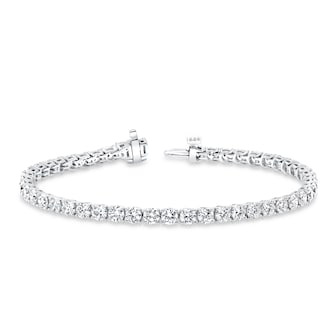 Uneek 18k White Gold 7.39cttw Diamond 4 prong Tennis Bracelet
