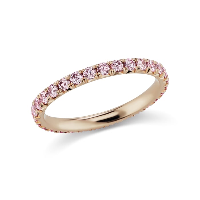 J Fine 18K Rose Gold Argyle Pink™ Diamond French Pave Eternity Band