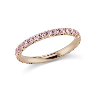 J Fine 18K Rose Gold Argyle Pink™ Diamond French Pave Eternity Band