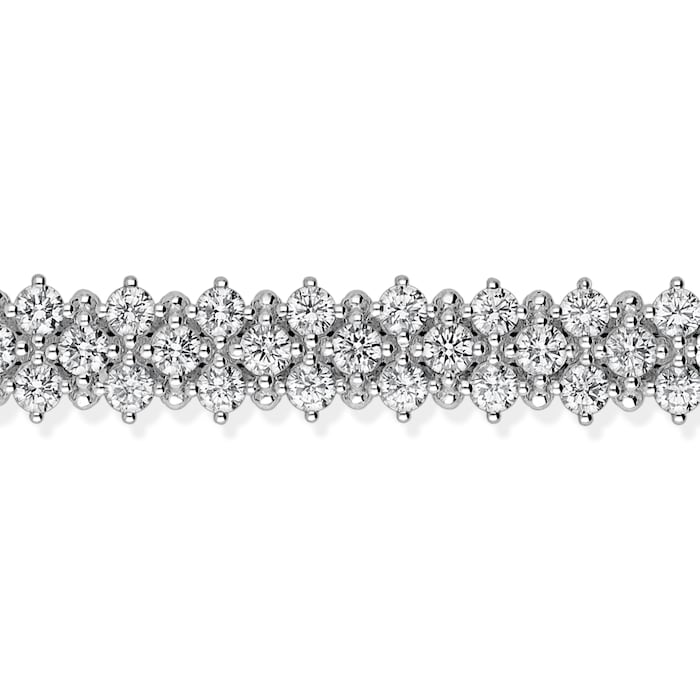 Betteridge 18k White Gold 8.23cttw 3 Row Brilliant Cut Diamond Bracelet 7"