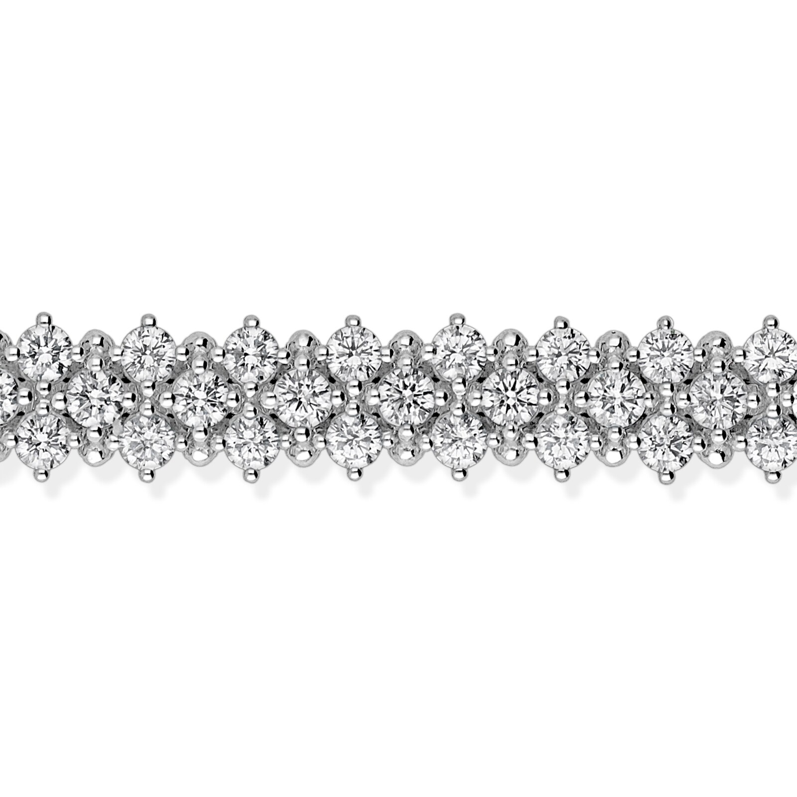 Betteridge 18k White Gold 8.23cttw 3 Row Brilliant Cut Diamond Bracelet 7"