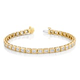Betteridge 18k Yellow Gold 6.61cttw Emerald Cut Diamond Bezel Set Bracelet