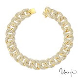 UNEEK 18k Yellow Gold 8.47cttw Diamond Curb Link Bracelet 7"