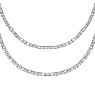 Betteridge 18k White Gold 8.70cttw Diamond 2 Row Line Necklace