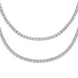 Betteridge 18k White Gold 8.70cttw Diamond 2 Row Line Necklace