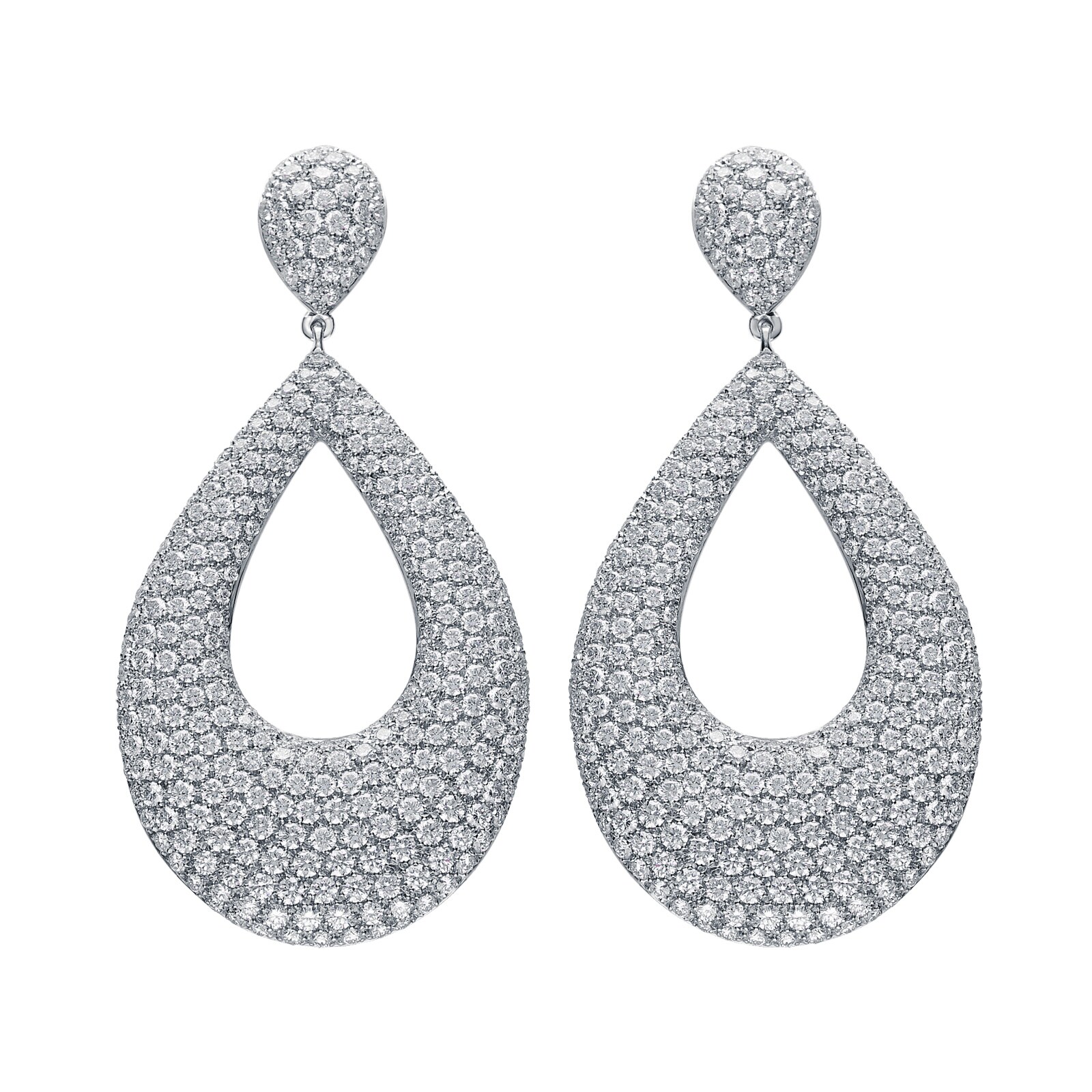 Betteridge 18k White Gold 8.26cttw Brilliant Cut Diamond Pear Shape Drop Earrings