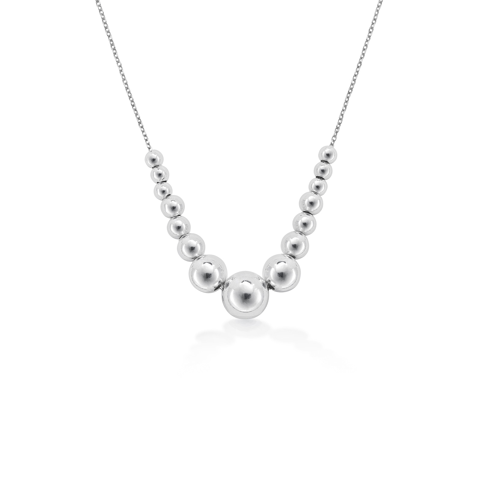 Mappin & Webb Sonnet Silver 4-10mm Bead Pendant