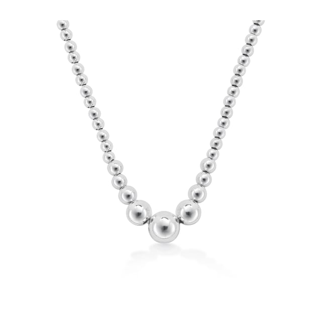 Mappin & Webb Sonnet Silver Graduated Bead Necklace