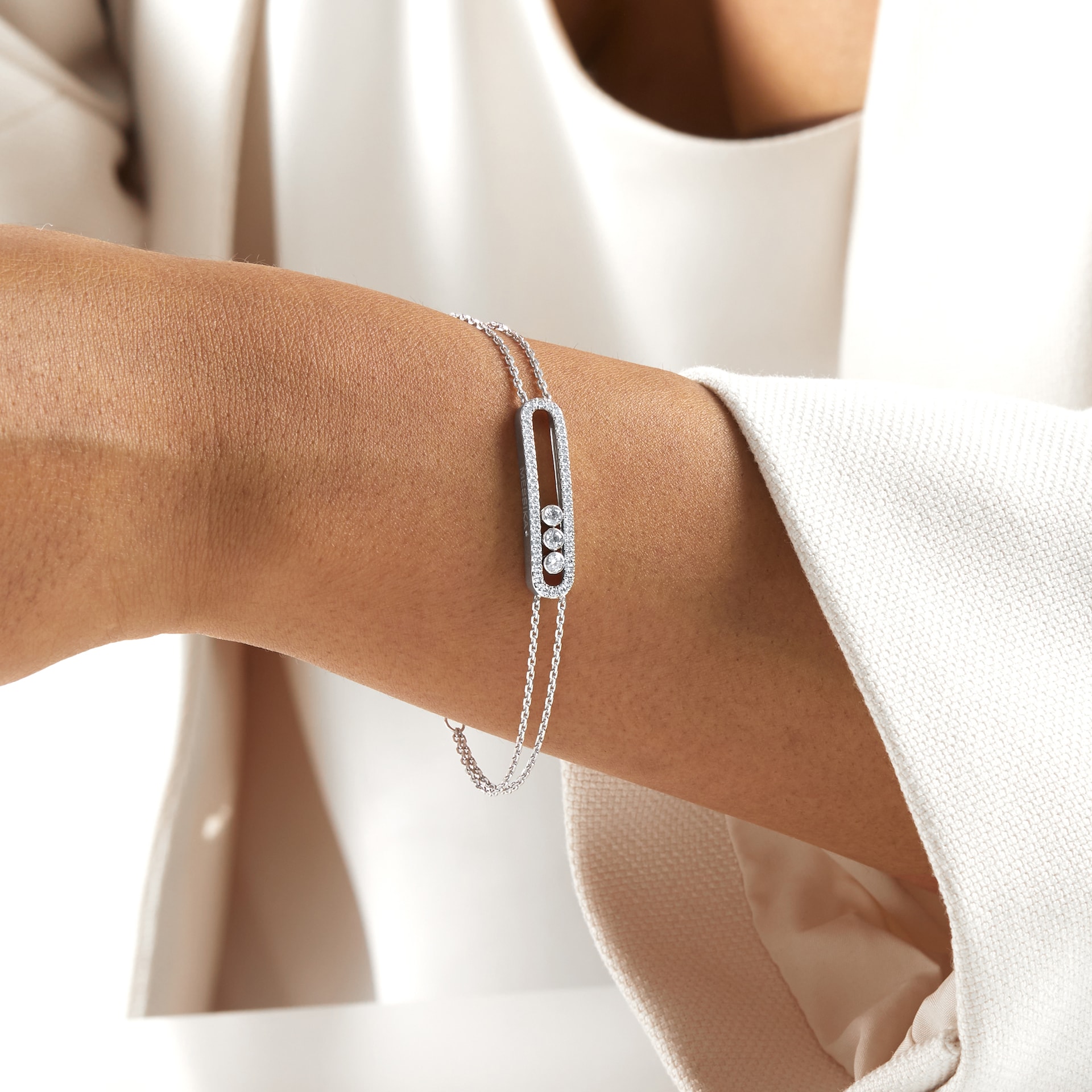 Messika Move Classique Uno Double Pav&eacute; 0.65cttw Diamond Bracelet