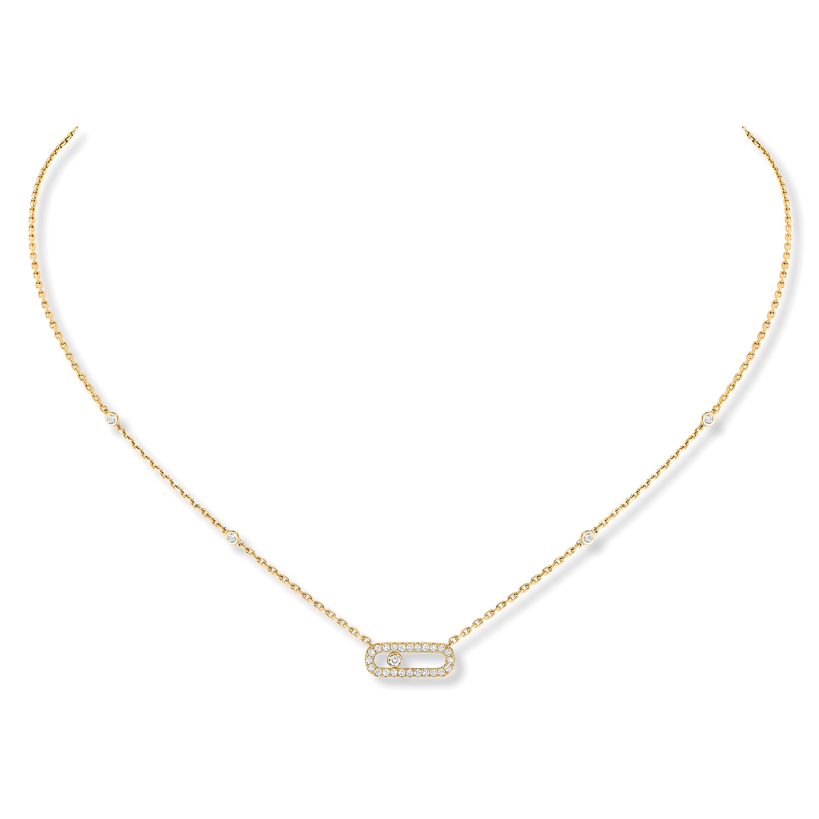 Messika 18ct Yellow Gold Move Uno 0.20ct Diamond Necklace Messika 18ct Yellow Gold Move Uno 0.20ct Diamond Necklace