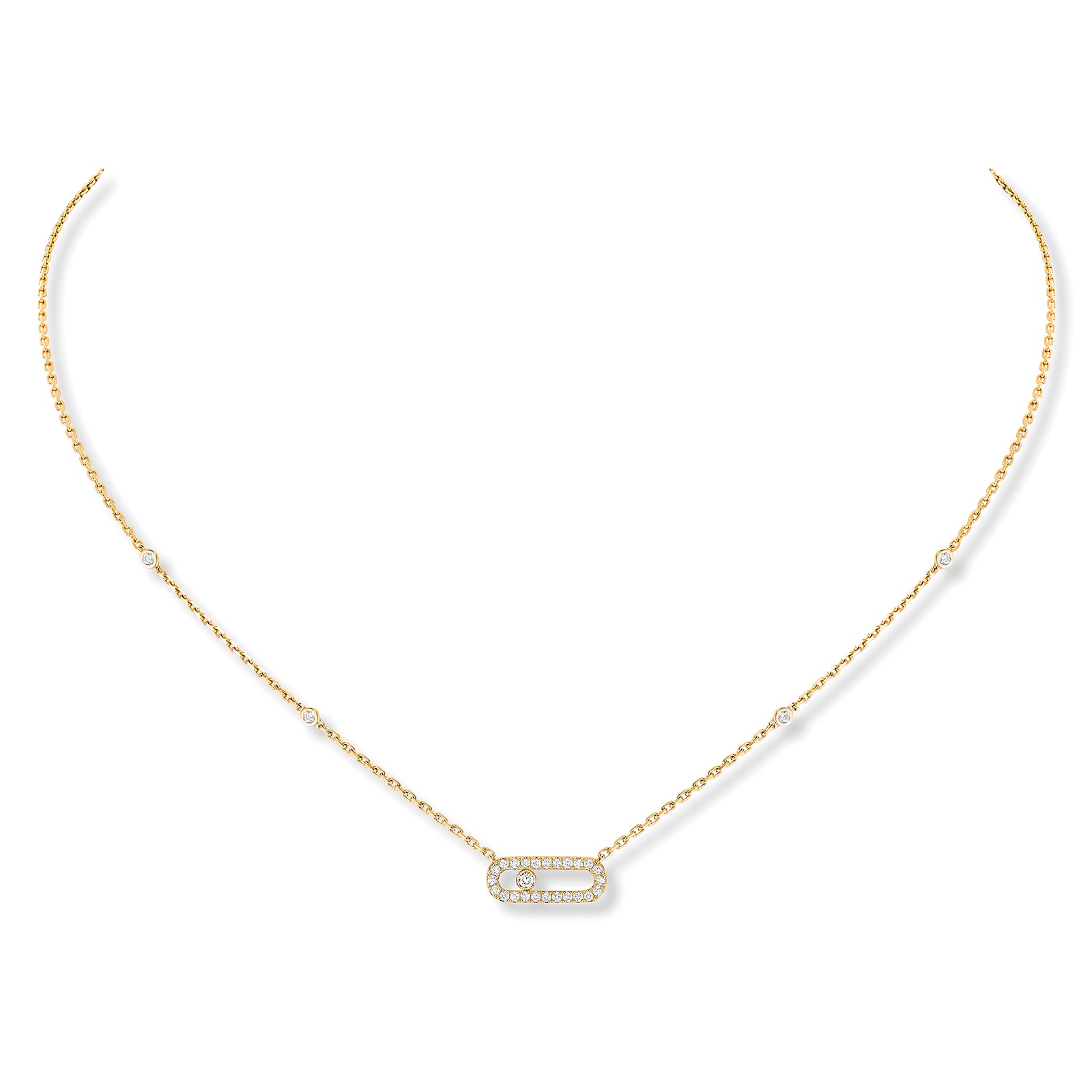 Messika 18ct Yellow Gold Move Uno 0.20ct Diamond Necklace