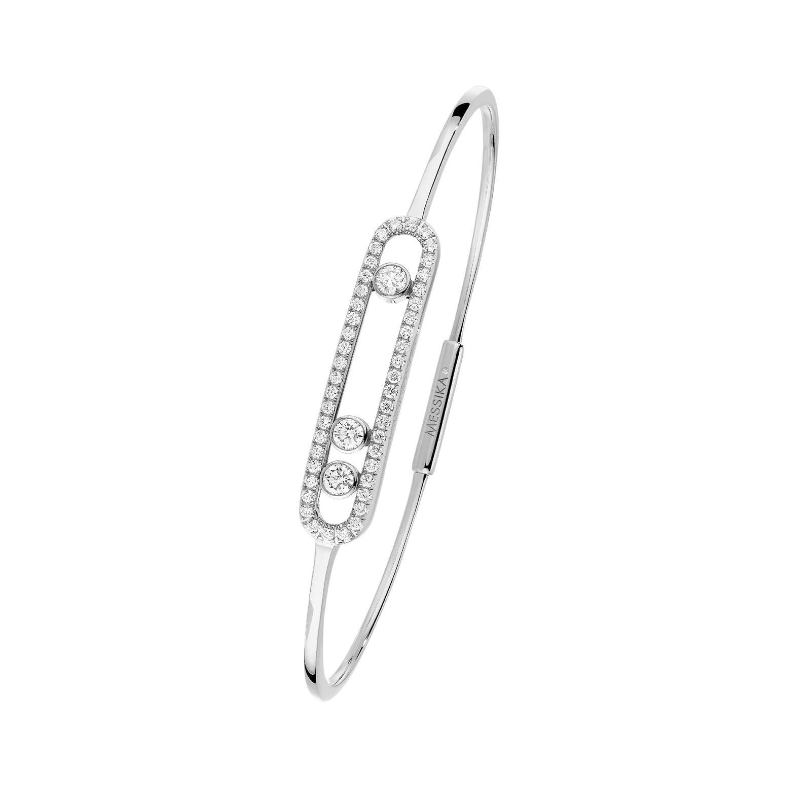 18ct White Gold Move Classique 0.56cttw Diamond Pave Bangle