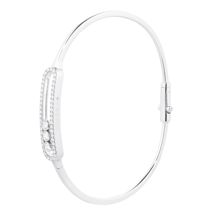 Messika 18ct White Gold Move Classique 0.56cttw Diamond Pave Bangle