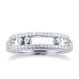 Messika Move Classique Pave Set 0.23cttw Diamond Ring In 18ct White Gold