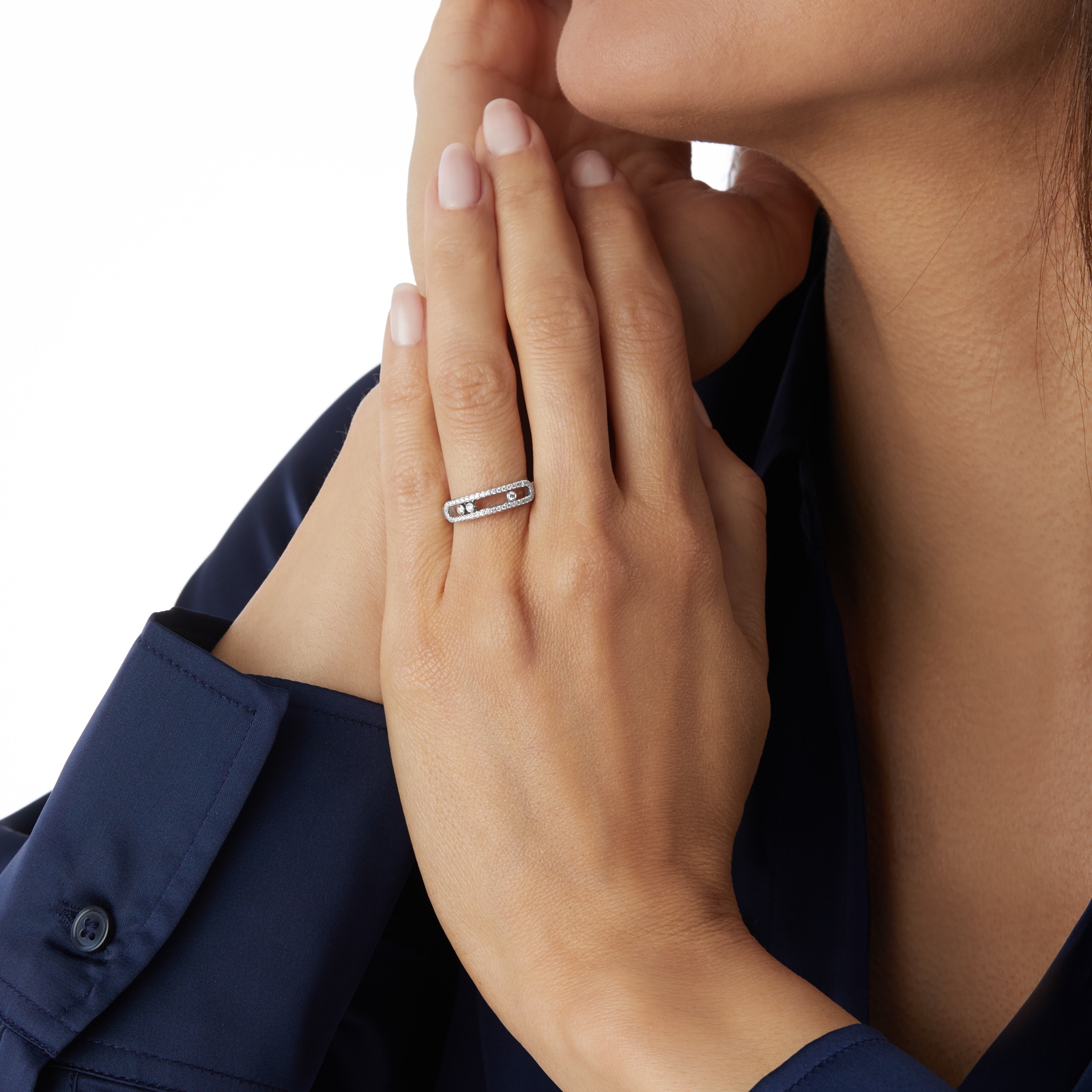 Messika Move Classique Pave Set 0.23cttw Diamond Ring In 18ct White Gold Messika Move Classique Pave Set 0.23cttw Diamond Ring In 18ct White Gold