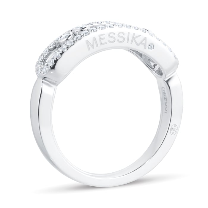 Messika Move Classique Pave Set Diamond Ring In 18ct White Gold - Ring Size J
