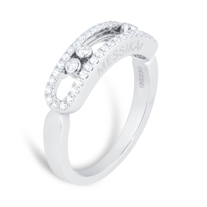 Messika Move Classique Pave Set 0.23cttw Diamond Ring In 18ct White Gold