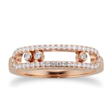 Messika Move Uno Pave Set Diamond Ring In 18ct Rose Gold