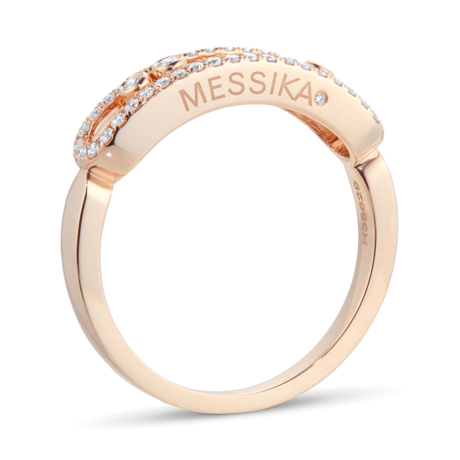 Messika Move Uno Pave Set Diamond Ring In 18ct Rose Gold Messika Move Uno Pave Set Diamond Ring In 18ct Rose Gold