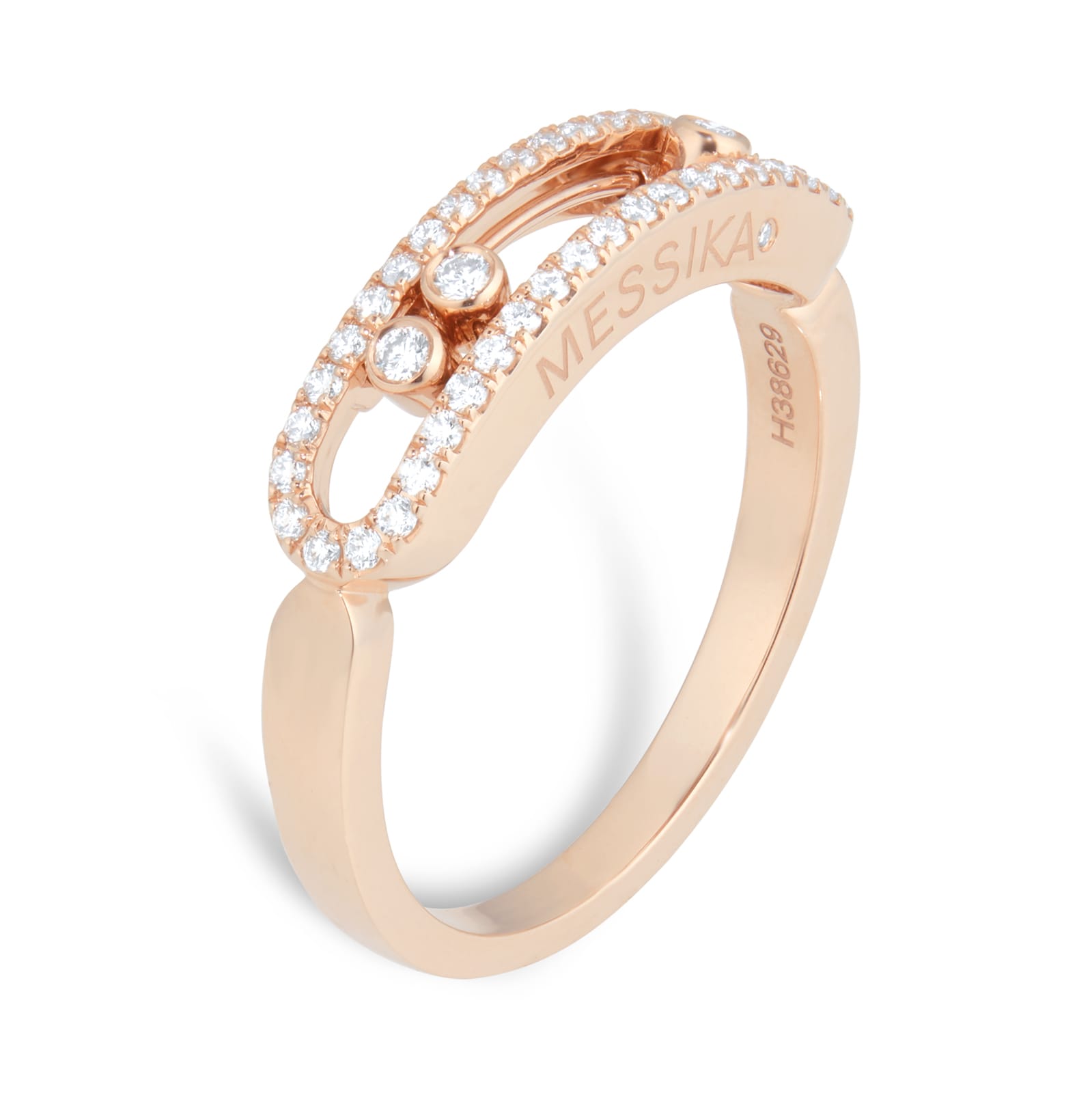 Messika Move Uno Pave Set Diamond Ring In 18ct Rose Gold Messika Move Uno Pave Set Diamond Ring In 18ct Rose Gold